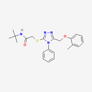 N-(tert-butyl)-2-({5-[(2-methylphenoxy)methyl]-4-phenyl-4H-1,2,4-triazol-3-yl}thio)acetamide