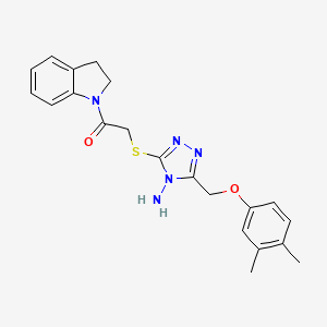 3-{[2-(2,3-dihydro-1H-indol-1-yl)-2-oxoethyl]thio}-5-[(3,4-dimethylphenoxy)methyl]-4H-1,2,4-triazol-4-amine