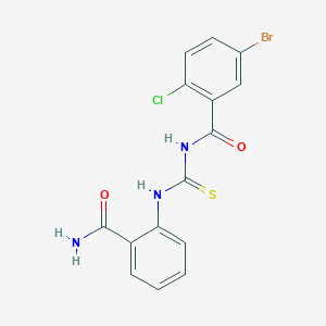 molecular formula C15H11BrClN3O2S B3629759 5-bromo-N-[(2-carbamoylphenyl)carbamothioyl]-2-chlorobenzamide 