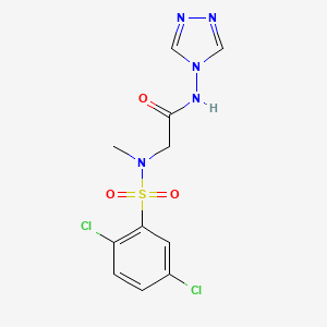 molecular formula C11H11Cl2N5O3S B3629771 N~2~-[(2,5-dichlorophenyl)sulfonyl]-N~2~-methyl-N~1~-4H-1,2,4-triazol-4-ylglycinamide 