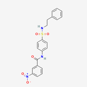 molecular formula C21H19N3O5S B3629810 3-nitro-N-{4-[(2-phenylethyl)sulfamoyl]phenyl}benzamide 