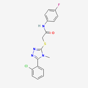 2-{[5-(2-chlorophenyl)-4-methyl-4H-1,2,4-triazol-3-yl]sulfanyl}-N-(4-fluorophenyl)acetamide