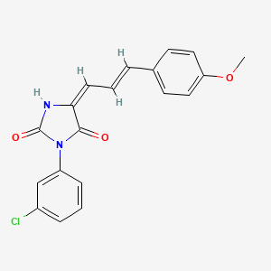 (5E)-3-(3-chlorophenyl)-5-[(2E)-3-(4-methoxyphenyl)prop-2-en-1-ylidene]imidazolidine-2,4-dione