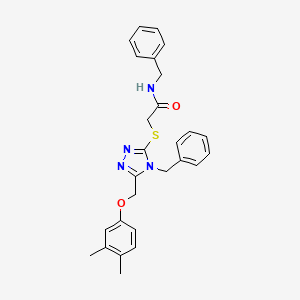 N-benzyl-2-({4-benzyl-5-[(3,4-dimethylphenoxy)methyl]-4H-1,2,4-triazol-3-yl}thio)acetamide