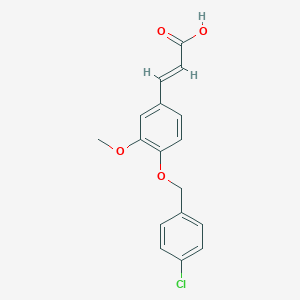 molecular formula C17H15ClO4 B362989 (E)-3-[4-[(4-chlorophenyl)methoxy]-3-methoxyphenyl]prop-2-enoic acid CAS No. 879643-19-3
