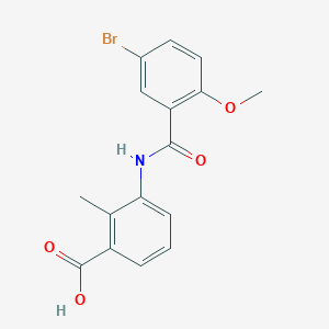 molecular formula C16H14BrNO4 B3629950 3-[(5-bromo-2-methoxybenzoyl)amino]-2-methylbenzoic acid 