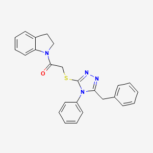 1-{[(5-benzyl-4-phenyl-4H-1,2,4-triazol-3-yl)thio]acetyl}indoline