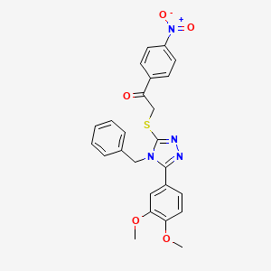 2-{[4-benzyl-5-(3,4-dimethoxyphenyl)-4H-1,2,4-triazol-3-yl]thio}-1-(4-nitrophenyl)ethanone