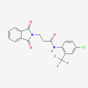 molecular formula C18H12ClF3N2O3 B3629992 N-[4-chloro-2-(trifluoromethyl)phenyl]-3-(1,3-dioxo-1,3-dihydro-2H-isoindol-2-yl)propanamide 