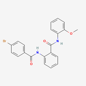 molecular formula C21H17BrN2O3 B3629999 2-[(4-bromobenzoyl)amino]-N-(2-methoxyphenyl)benzamide 