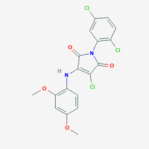 molecular formula C18H13Cl3N2O4 B363000 3-chloro-1-(2,5-dichlorophenyl)-4-(2,4-dimethoxyanilino)-1H-pyrrole-2,5-dione CAS No. 307534-42-5