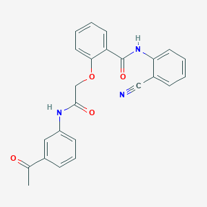 2-{2-[(3-acetylphenyl)amino]-2-oxoethoxy}-N-(2-cyanophenyl)benzamide