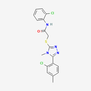 2-{[5-(2-chloro-4-methylphenyl)-4-methyl-4H-1,2,4-triazol-3-yl]thio}-N-(2-chlorophenyl)acetamide