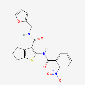 N-(2-furylmethyl)-2-[(2-nitrobenzoyl)amino]-5,6-dihydro-4H-cyclopenta[b]thiophene-3-carboxamide