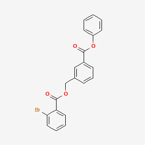 molecular formula C21H15BrO4 B3630096 3-(phenoxycarbonyl)benzyl 2-bromobenzoate 