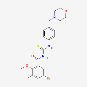 5-bromo-2-methoxy-3-methyl-N-{[4-(morpholin-4-ylmethyl)phenyl]carbamothioyl}benzamide