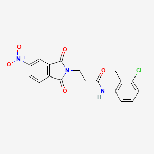 molecular formula C18H14ClN3O5 B3630116 N-(3-chloro-2-methylphenyl)-3-(5-nitro-1,3-dioxo-1,3-dihydro-2H-isoindol-2-yl)propanamide 