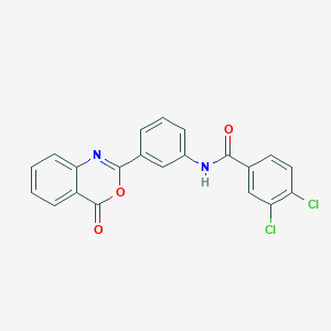 molecular formula C21H12Cl2N2O3 B3630146 3,4-dichloro-N-[3-(4-oxo-4H-3,1-benzoxazin-2-yl)phenyl]benzamide 