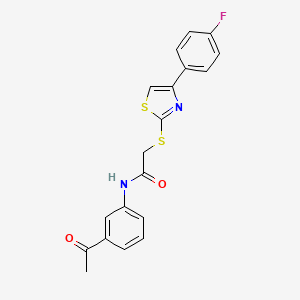 molecular formula C19H15FN2O2S2 B3630160 N-(3-acetylphenyl)-2-[[4-(4-fluorophenyl)-1,3-thiazol-2-yl]sulfanyl]acetamide 