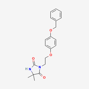 5,5-Dimethyl-3-[2-(4-phenylmethoxyphenoxy)ethyl]imidazolidine-2,4-dione