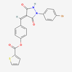 4-{[1-(4-bromophenyl)-3,5-dioxo-4-pyrazolidinylidene]methyl}phenyl 2-thiophenecarboxylate