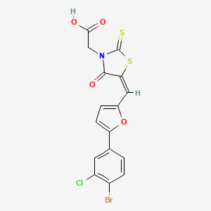 (5-{[5-(4-bromo-3-chlorophenyl)-2-furyl]methylene}-4-oxo-2-thioxo-1,3-thiazolidin-3-yl)acetic acid