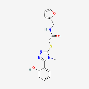 molecular formula C16H16N4O3S B3630223 N-(2-furylmethyl)-2-{[5-(2-hydroxyphenyl)-4-methyl-4H-1,2,4-triazol-3-yl]thio}acetamide 