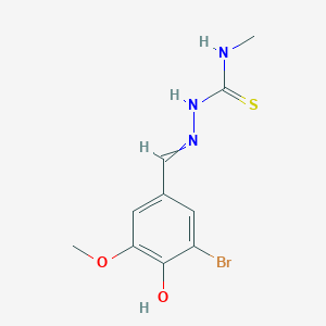 molecular formula C10H12BrN3O2S B363024 1-{[(3-Bromo-4-hydroxy-5-methoxyphenyl)methylidene]amino}-3-methylthiourea CAS No. 316159-28-1