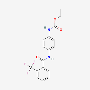 molecular formula C17H15F3N2O3 B3630256 ethyl (4-{[2-(trifluoromethyl)benzoyl]amino}phenyl)carbamate 