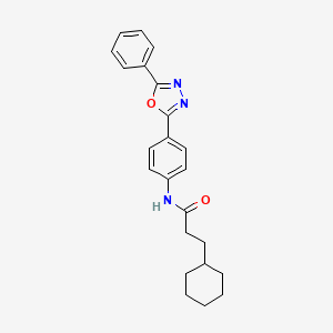 3-cyclohexyl-N-[4-(5-phenyl-1,3,4-oxadiazol-2-yl)phenyl]propanamide