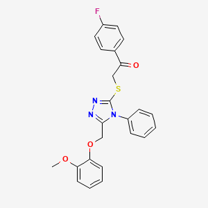 1-(4-fluorophenyl)-2-({5-[(2-methoxyphenoxy)methyl]-4-phenyl-4H-1,2,4-triazol-3-yl}thio)ethanone