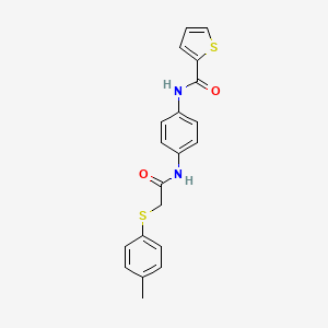 molecular formula C20H18N2O2S2 B3630289 N-[4-({2-[(4-methylphenyl)thio]acetyl}amino)phenyl]-2-thiophenecarboxamide 