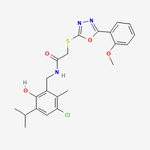 N-(3-chloro-6-hydroxy-5-isopropyl-2-methylbenzyl)-2-{[5-(2-methoxyphenyl)-1,3,4-oxadiazol-2-yl]thio}acetamide