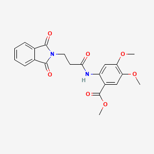 molecular formula C21H20N2O7 B3630322 Methyl 2-[3-(1,3-dioxoisoindol-2-yl)propanoylamino]-4,5-dimethoxybenzoate 