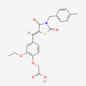 (2-ethoxy-4-{(Z)-[3-(4-methylbenzyl)-2,4-dioxo-1,3-thiazolidin-5-ylidene]methyl}phenoxy)acetic acid