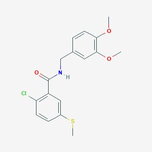 molecular formula C17H18ClNO3S B3630335 2-chloro-N-(3,4-dimethoxybenzyl)-5-(methylthio)benzamide 