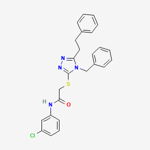 2-{[4-benzyl-5-(2-phenylethyl)-4H-1,2,4-triazol-3-yl]thio}-N-(3-chlorophenyl)acetamide