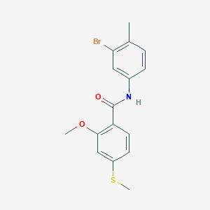 molecular formula C16H16BrNO2S B3630373 N-(3-bromo-4-methylphenyl)-2-methoxy-4-(methylthio)benzamide 