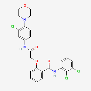 molecular formula C25H22Cl3N3O4 B3630379 2-(2-{[3-chloro-4-(4-morpholinyl)phenyl]amino}-2-oxoethoxy)-N-(2,3-dichlorophenyl)benzamide 