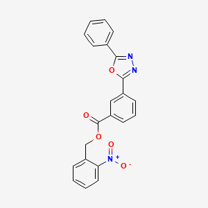 molecular formula C22H15N3O5 B3630387 2-nitrobenzyl 3-(5-phenyl-1,3,4-oxadiazol-2-yl)benzoate 