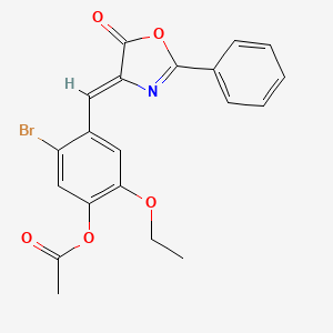 5-BROMO-2-ETHOXY-4-{[5-OXO-2-PHENYL-1,3-OXAZOL-4(5H)-YLIDEN]METHYL}PHENYL ACETATE