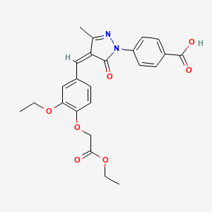 4-{4-[3-ethoxy-4-(2-ethoxy-2-oxoethoxy)benzylidene]-3-methyl-5-oxo-4,5-dihydro-1H-pyrazol-1-yl}benzoic acid