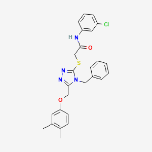 2-({4-benzyl-5-[(3,4-dimethylphenoxy)methyl]-4H-1,2,4-triazol-3-yl}thio)-N-(3-chlorophenyl)acetamide