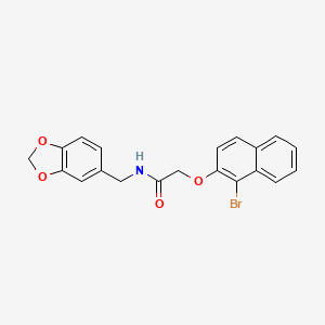 molecular formula C20H16BrNO4 B3630487 N-(1,3-benzodioxol-5-ylmethyl)-2-[(1-bromo-2-naphthyl)oxy]acetamide 