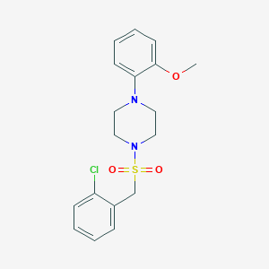 molecular formula C18H21ClN2O3S B3630495 1-[(2-chlorobenzyl)sulfonyl]-4-(2-methoxyphenyl)piperazine 