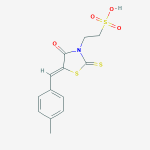 molecular formula C13H13NO4S3 B363051 2-[(5Z)-5-(4-methylbenzylidene)-4-oxo-2-thioxo-1,3-thiazolidin-3-yl]ethanesulfonic acid CAS No. 312936-94-0