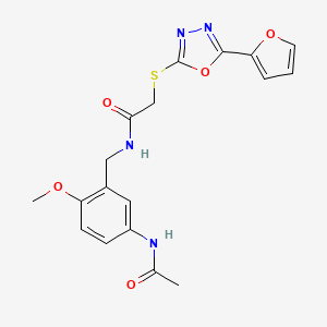 N-[5-(acetylamino)-2-methoxybenzyl]-2-{[5-(2-furyl)-1,3,4-oxadiazol-2-yl]thio}acetamide