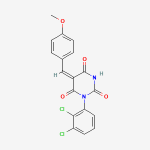 (5E)-1-(2,3-dichlorophenyl)-5-(4-methoxybenzylidene)pyrimidine-2,4,6(1H,3H,5H)-trione