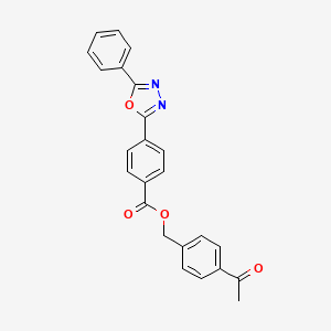 molecular formula C24H18N2O4 B3630539 4-acetylbenzyl 4-(5-phenyl-1,3,4-oxadiazol-2-yl)benzoate 