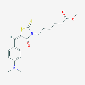 molecular formula C19H24N2O3S2 B363054 methyl 6-{(5E)-5-[4-(dimethylamino)benzylidene]-4-oxo-2-thioxo-1,3-thiazolidin-3-yl}hexanoate CAS No. 347914-62-9